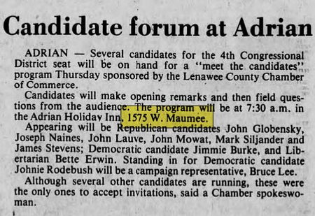 Adrian Inn - Mar 17 1981 Article (newer photo)